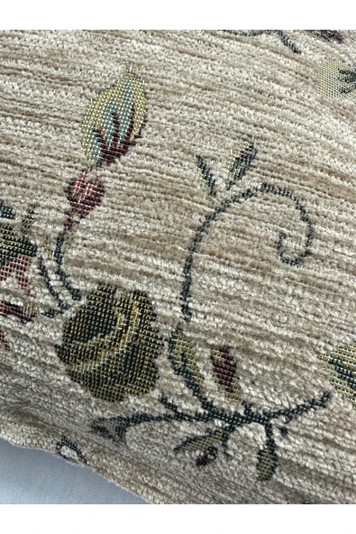 HHKARTS Çiçek Desenli Yastık Kılıfı Çift Taraflı Goblen Kumaş Kapalı Fermuarlı Kırlent 40x40 - Resim 4