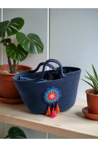 HHKARTS Hasır Görünümlü Omuz Çantası , Kol Çantası , Plaj Çantası ürün görseli