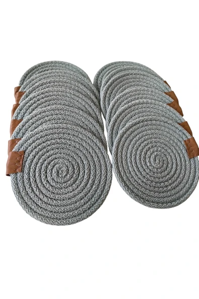 HHKARTS Jüt Bardak Kupa Altlığı Mint 13cm 12li - Resim 2