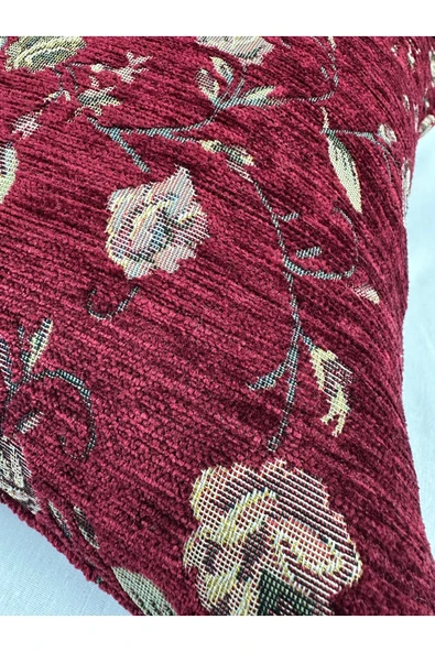 HHKARTS Çiçek Desenli Yastık Kılıfı Çift Taraflı Goblen Kumaş Kapalı Fermuarlı Kırlent 40x40 - Resim 6