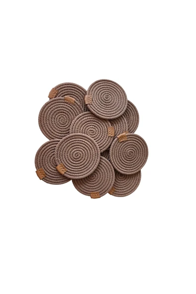 HHKARTS Jüt Bardak Kupa Altlığı Kahverengi 13cm 12li - Resim 6