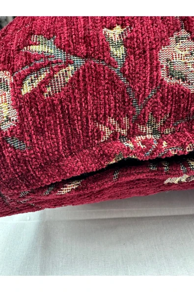 HHKARTS Çiçek Desenli Yastık Kılıfı Çift Taraflı Goblen Kumaş Kapalı Fermuarlı Kırlent 40x40 - Resim 7