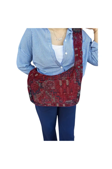 HHKARTS Kırmızı Etnik Çapraz Çanta - 3