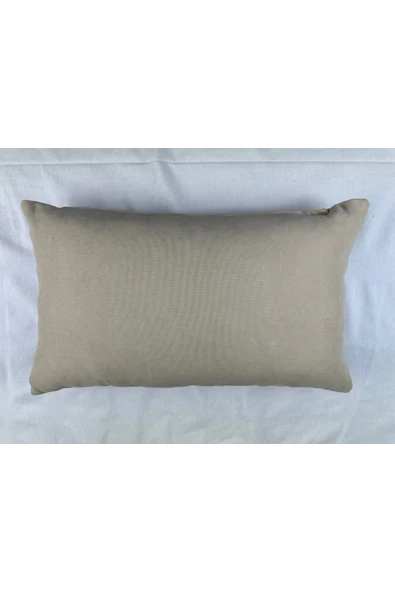 HHKARTS Krem Renk Çiçek Desenli Nakışlı Yastık Kılıfı 30X50 | Kırlent Kılıfı Fermuarlı - Resim 6