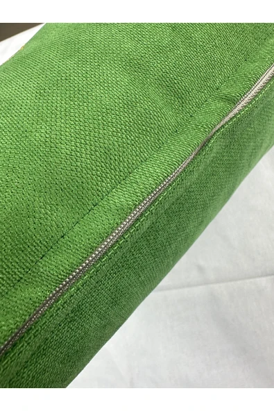 HHKARTS Yeşil Renk Çiçek Desenli Nakışlı Yastık Kılıfı 30x50 | Kırlent Kılıfı Fermuarlı - Resim 5