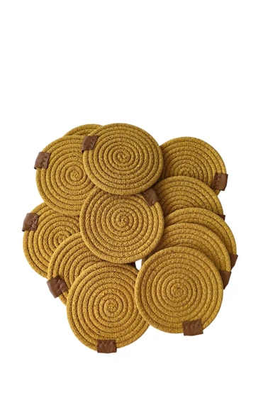 HHKARTS Jüt Bardak Kupa Altlığı Hardal 13cm 12li - 4