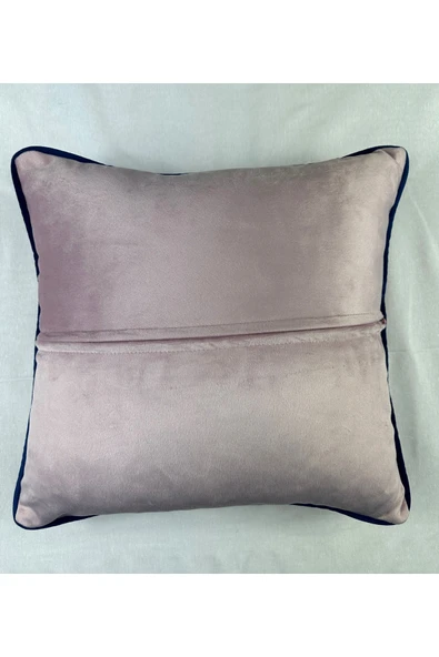 HHKARTS Kadife Biyeli Kırlent Kılıfı 40x40 - Resim 4