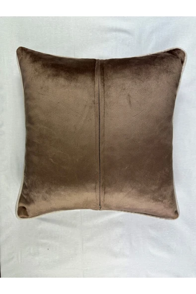 HHKARTS Kadife Biyeli Kırlent Kılıfı 40x40 - 5