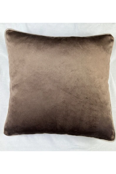 HHKARTS Kadife Biyeli Kırlent Kılıfı 40x40 - 1