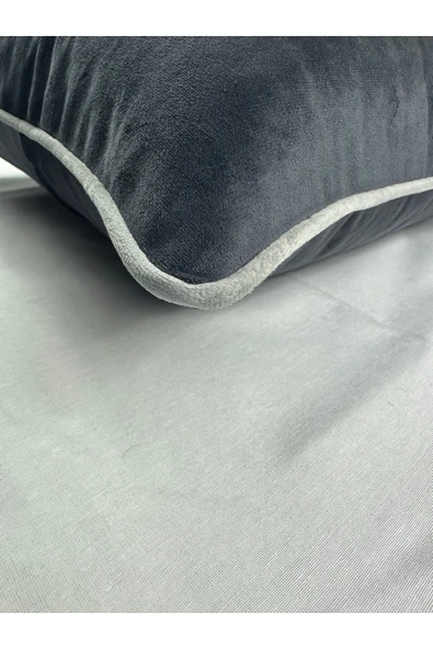 HHKARTS Kadife Biyeli Kırlent Kılıfı 40x40 - Resim 7