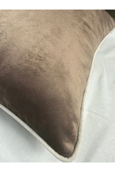 HHKARTS Kadife Biyeli Kırlent Kılıfı 40x40 - Resim 7