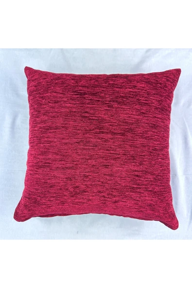 HHKARTS Kırmızı Şönil Düz 2'li Kırlent Kılıfı 40x40 - Resim 3