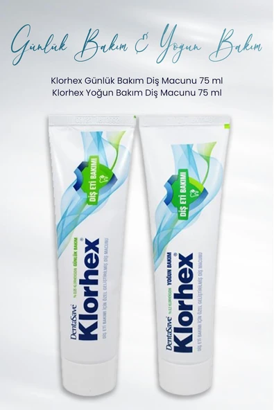 Dentasave Diş Macunu Klorhex Yoğun Bakım 75 ml ve Günlük Bakım 75 ml ürün görseli