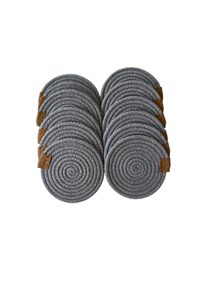 HHKARTS Jüt Bardak Kupa Altlığı Gri 13cm 12li - Resim 3