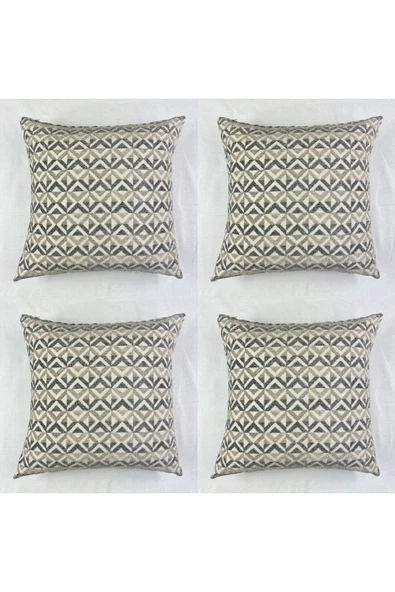 HHKARTS Dekoratif Şönil Kırlent Kılıfı 4'lü 40x40