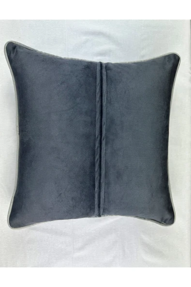 HHKARTS Kadife Biyeli Kırlent Kılıfı 40x40 - Resim 6