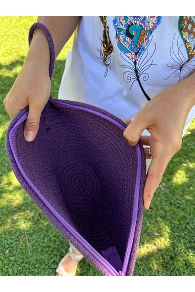 HHKARTS Jüt Midye El Çantası - Resim 4