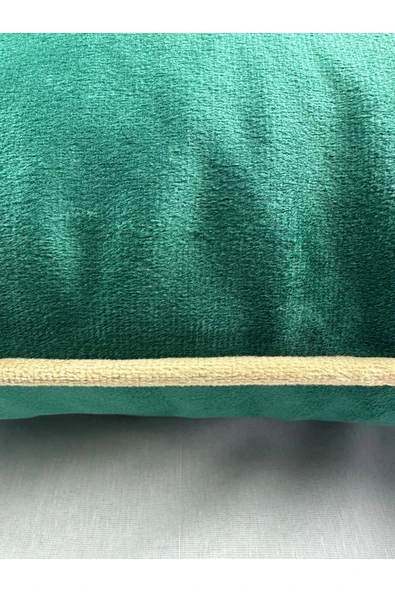 HHKARTS Kadife Biyeli Kırlent Kılıfı 40x40 - Resim 6