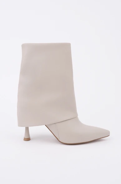 Muggo MARLA Sivri Burun İnce Topuklu Fermuarlı Kadın Bot - 9