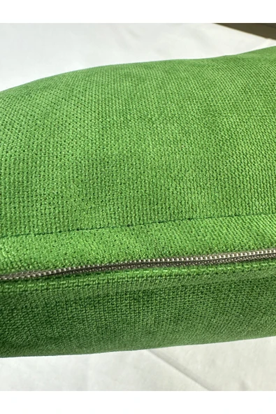 HHKARTS Yeşil Renk Çiçek Desenli Nakışlı Yastık Kılıfı 30x50 | Kırlent Kılıfı Fermuarlı - Resim 6