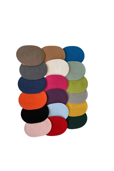 HHKARTS Jüt Amerikan Servis Sofra Altlığı, Masa Dekoru Supla Oval Antrasit 30x40 6lı - 7