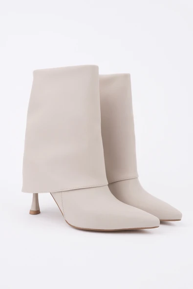 Muggo MARLA Sivri Burun İnce Topuklu Fermuarlı Kadın Bot - 7