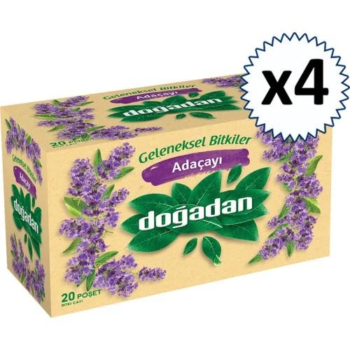 Doğadan Adaçayı 20'li Poşet Bitki Çayı x 4 Kutu - 1