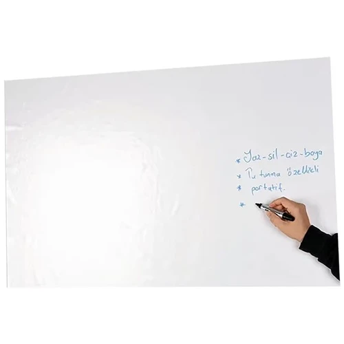 Panda Elektrostatik Sade Beyaz Şeffaf 2 Li Kağıt Tahta 150x100 Cm Kağıt Yazı Tahtası - 1
