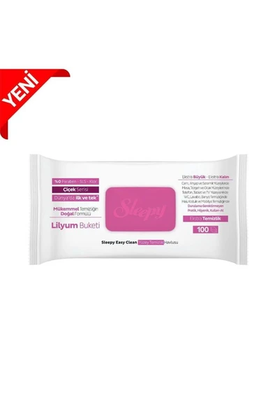 Sleepy Easy Clean Lilyum Buketi Yüzey Temizlik Havlusu&Mendili 100 Yaprak - Resim 3