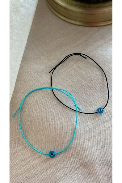 BAE ATOLYE İkili Nazar Boncuğu Halhal ve Bileklik ürün görseli