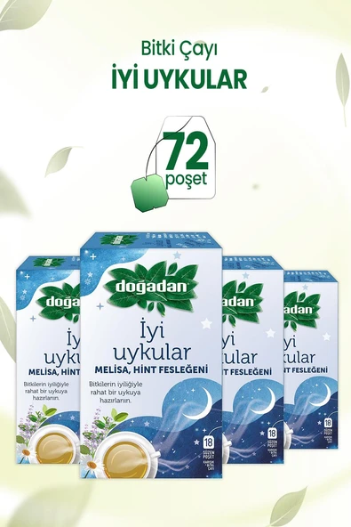 Doğadan İyi Uykular Çayı Melisa ve Hint Fesleğeni 18' li x 4 Adet - 1