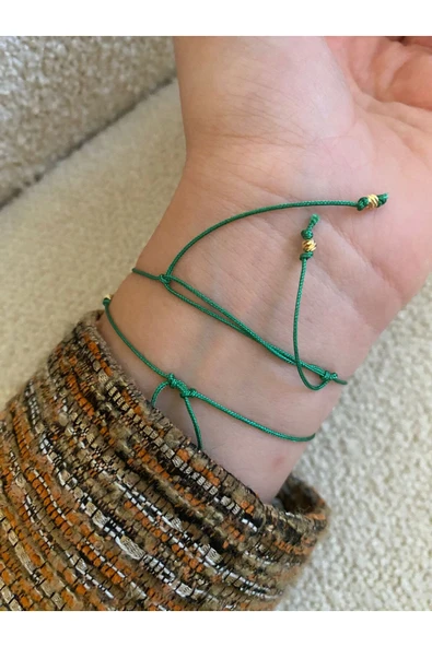 BAE ATOLYE Yeşil Fil Yılbaşı Yıldız Kalp Yonca Şans Bilekliği - Yonca Ip Bileklik Hediyeli Kombin - Resim 3