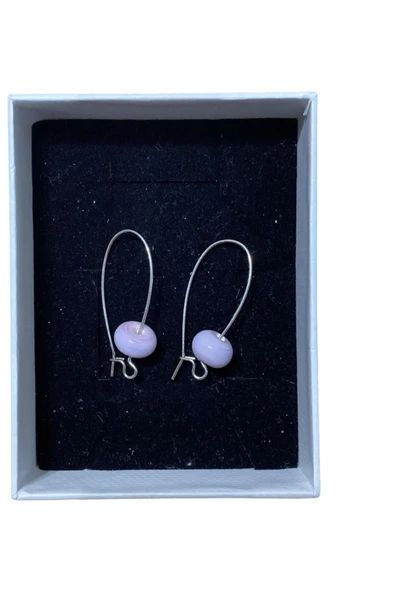 BAE ATOLYE Lila Top Cam Murano Küpe ürün görseli