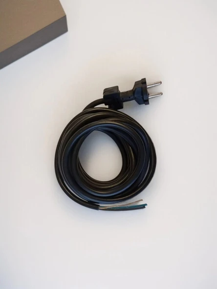 ENDER 2x1.5mm 4 Metre lik Hazır Fişli Slikon Kablo İp Takviyeli 4mt (Matkap ve Benzeri El Aletleri İçin Kaliteli Kablo)