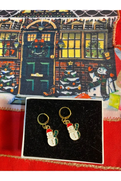 BAE ATOLYE YILBAŞI NOEL TEMALI KÜPE SET KARDAN ADAM ürün görseli