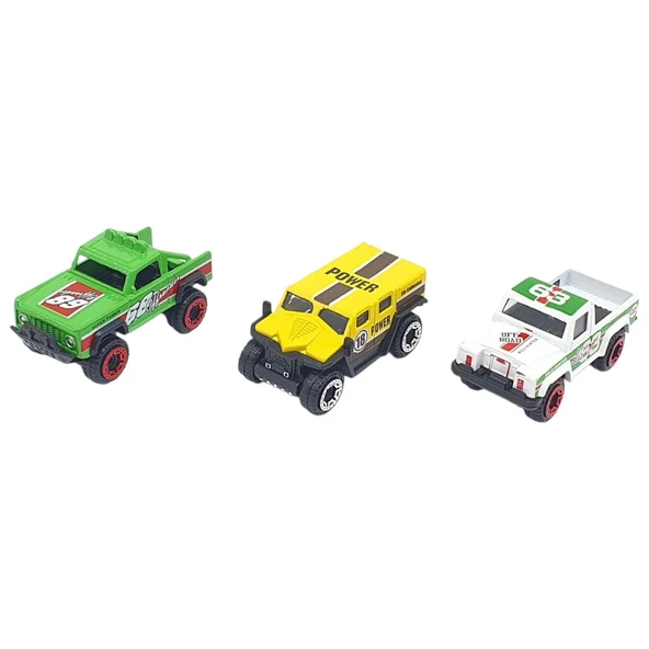 3'lü Araba Off-Road Seti - Die Cast - DS045 ürün görseli