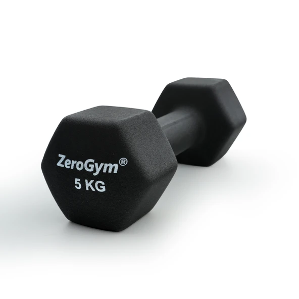 Zerogym Neopren Kaplı İçi Demir Dambıl 5 kg Siyah 1 Adet