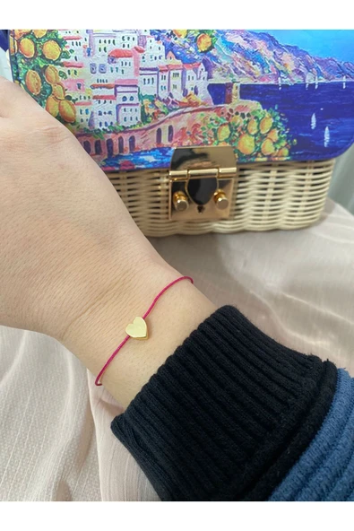 BAE ATOLYE Fuşya Kalp İp Bileklik ürün görseli