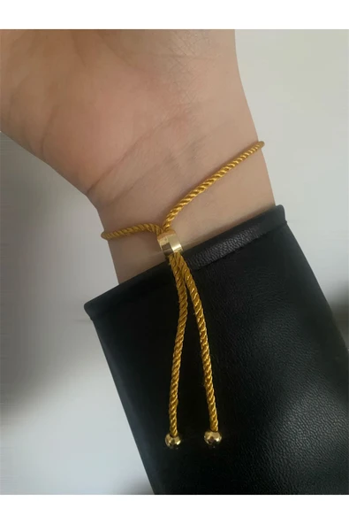 BAE ATOLYE Nazar Boncuklu Kalp Ayarlanabilir Asansör İp Bileklik - Resim 3