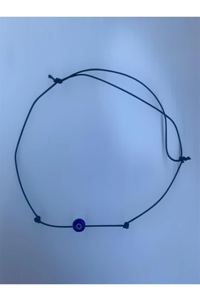 BAE ATOLYE Siyah Ipli Nazar Boncuklu Şans Bilekliği - Resim 2