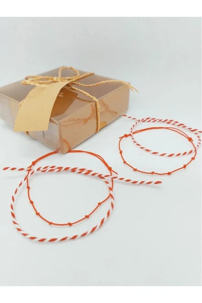 BAE ATOLYE 7 Düğüm Kırmızı Ip Bileklik Marteniçka Hediyeli, Hediyelik Kutulu Gönderim ürün görseli