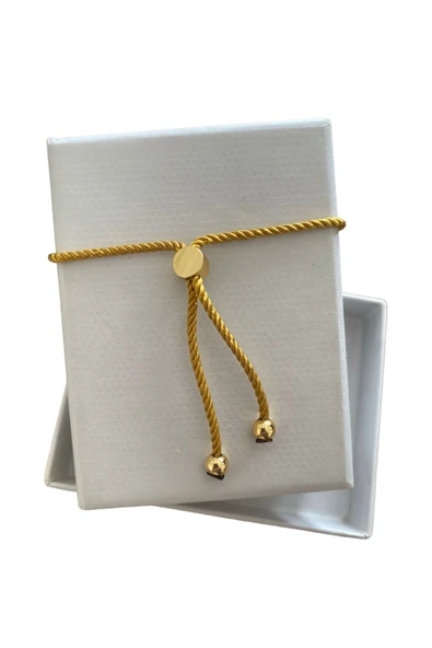 BAE ATOLYE Cam Nazar Boncuklu Ip Bileklik - Sarı - Ayarlanabilir - Resim 3