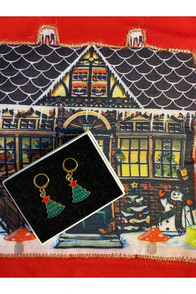 BAE ATOLYE YILBAŞI NOEL TEMALI KÜPE SET ÇAM AĞACI ürün görseli