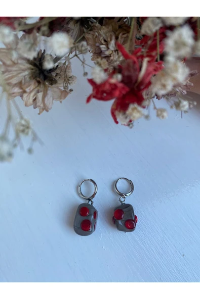 BAE ATOLYE Kırmızı Küpe Kırmızı Murano Cam ürün görseli