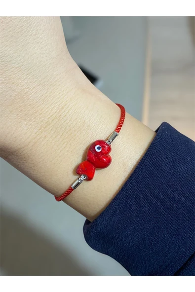BAE ATOLYE Kırmızı Cam Balık Murano Bileklik ürün görseli