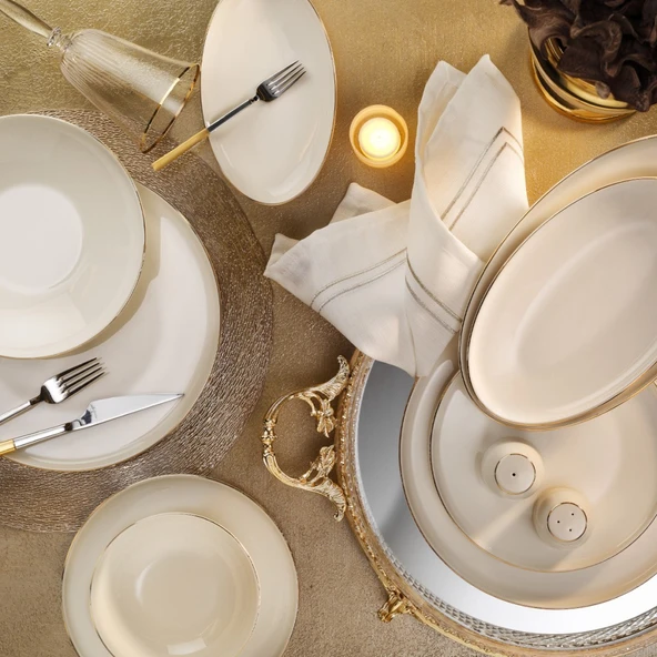 Aryıldız Elif Aria Gold 60 Parça Yemek Takımı ürün görseli 1