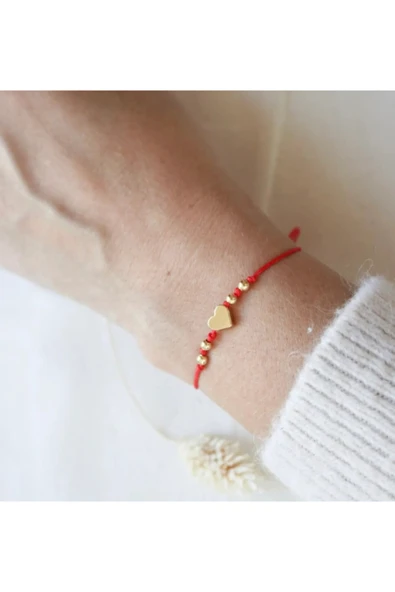 BAE ATOLYE Kırmızı Kalp Bileklik Dorika Taşlı ürün görseli