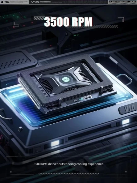 llano V10-SE Oyun Dizüstü Bilgisayarı Soğutma Pedi 3500 RPM Turbofanlı - Resim 3