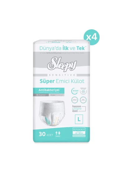 SLEEPY Sensitive Antibakteriyel Emici Külot Large 30x4 120 Adet - 2