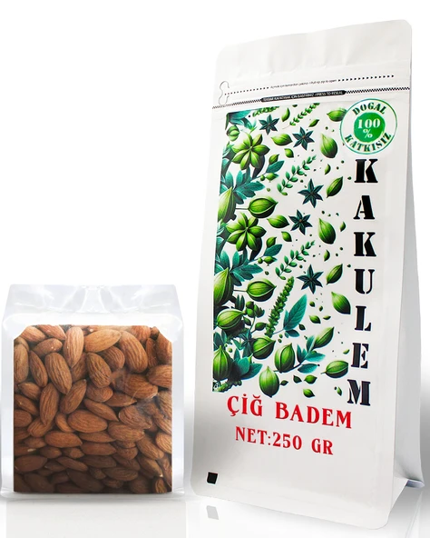 KAKULEM SERTİFİKALI Yerli Çiğ Badem İçi 250 GR ürün görseli